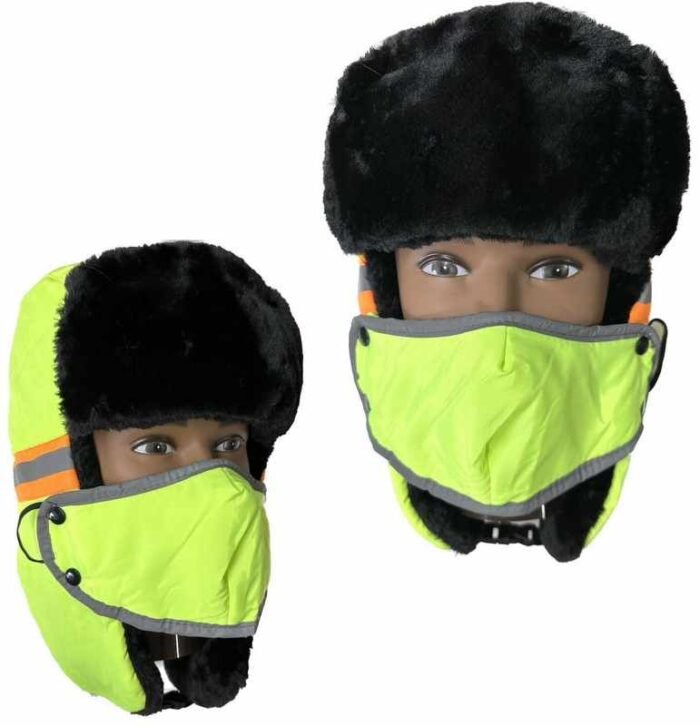 684925_52_vlfs4.jpg Aviator Hat Fur Trim & Detachable Mask - Neon
