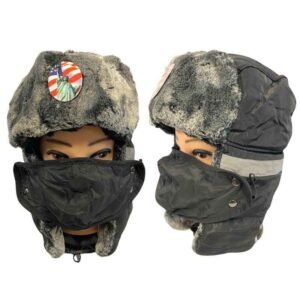 Aviator Hat Fur Trim & Detachable Mask - Statue Of Liberty