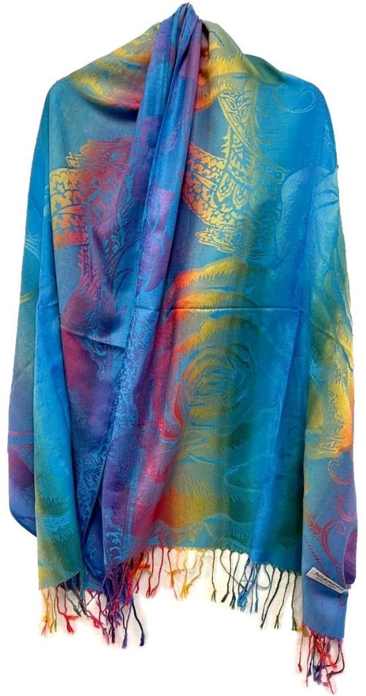 685471_52_vlfs4.jpg Large Rose Rainbow Print Pashmina Scarves - Assorted
