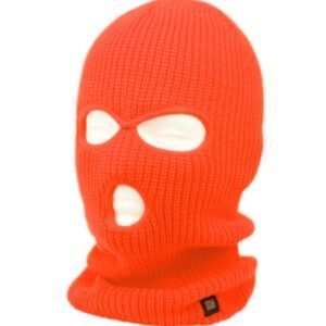 3 Holes Knit Winter Sports Mask Neon Orange