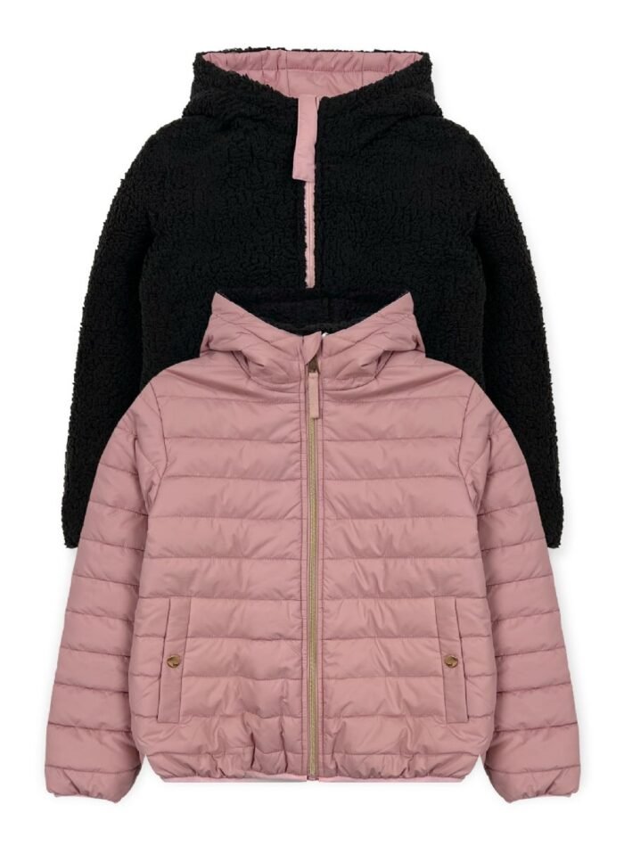 Girls' Reversible Jacket With Sherpa Lining