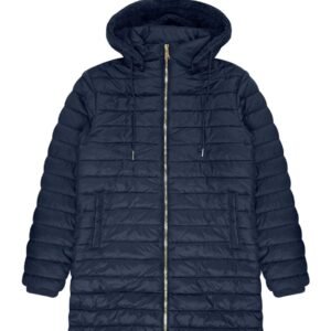 Women's Longline Hooded Puffer Jacket With Sherpa Lining