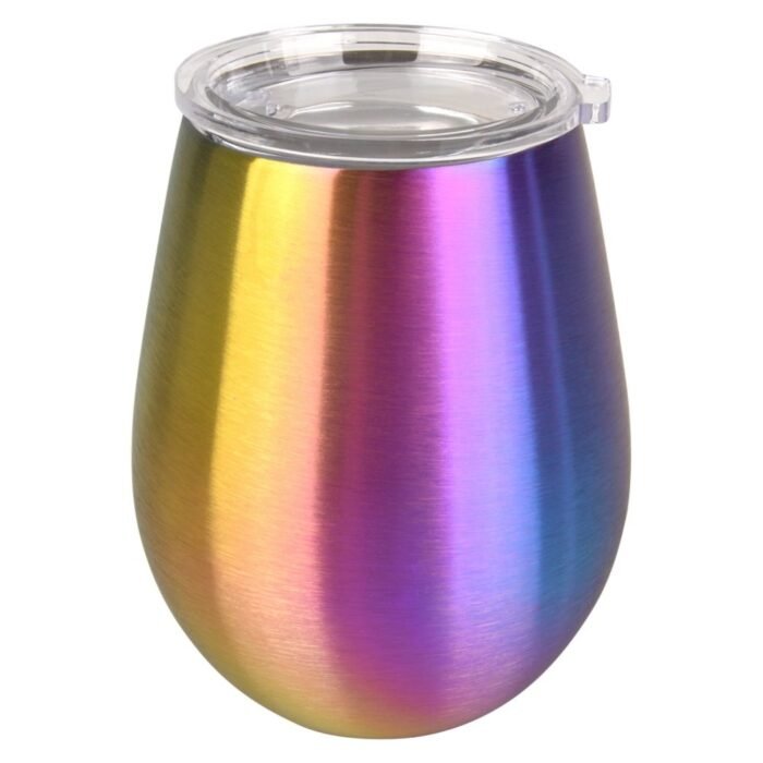 48 pieces XxX- Double Wall Stainless Wine Cup 12 Oz. - Metallic Rainbow - Drinking Water Bottle
