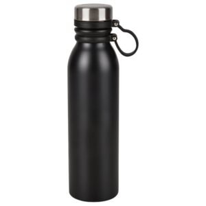703255_34_vlfs4.jpg 24 pieces XxX- Double Wall Sports Bottle W/ Loop Cap 22 Oz.-Black Matt - Drinking Water Bottle