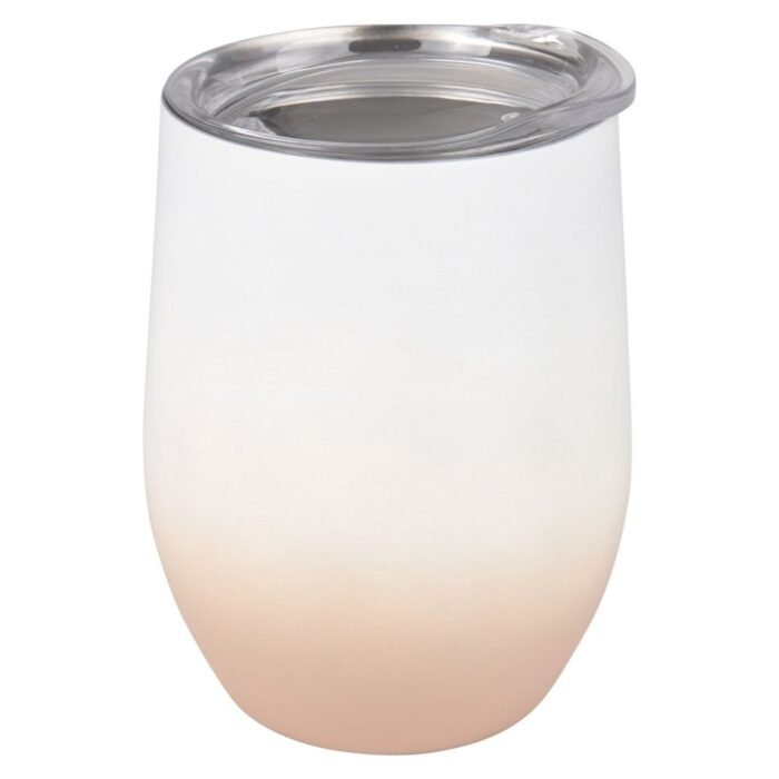 48 pieces XxX- Double Wall Stainless Wine Cup 12 Oz. - Ombre White And - Drinking Water Bottle