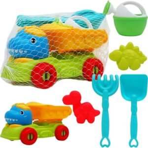 12 Sets 11-inch Beach Truck W/ 5pc Acss In Peg Net Bag - Buckets & Basins