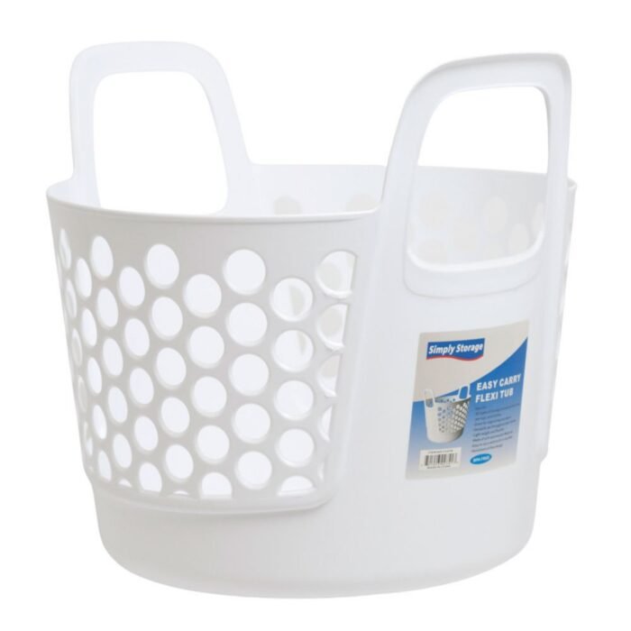 25 pieces Plastic Flexi Basket White Approx 15l Capacity Poly Bag - Baskets