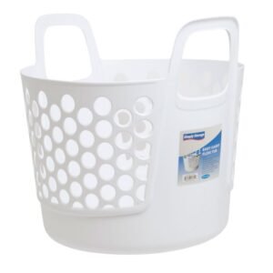 18 pieces Plastic Flexi Basket White Approx 30l Capacity Poly Bag - Baskets