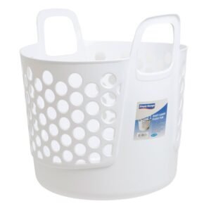15 pieces Plastic Flexi Basket White Approx 45l Capacity Poly Bag - Baskets