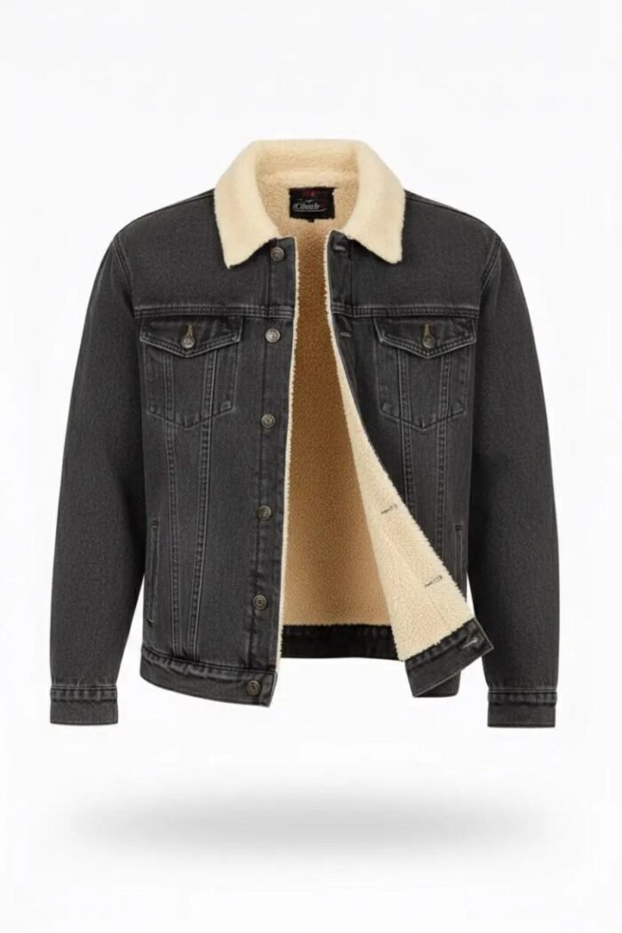 709190.jpg Men's Sherpa Lined Denim Jacket