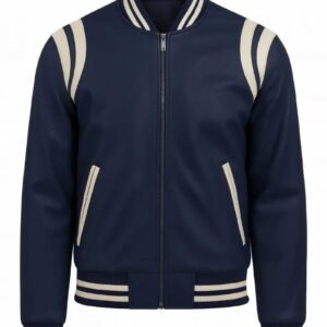 Men's Faux Leather Bomber Jacket