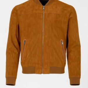 Men's Faux Suede Bomber Jacket