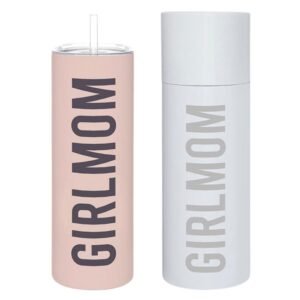 24 pieces Matte Skinny Tumbler With Straw - Girl Mom - Drinking Water Bottle
