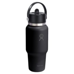 716171_1614_vlfs4.jpg 24 pieces Hydroflask Wide Mouth Travel Bottle With Flex Straw Cap - Black - Drinking Water Bottle