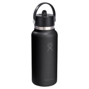 24 pieces Hydro Flask 32 Oz WidE-Mouth Water Bottle With Flex Straw Lid - Black - Drinking Water Bottle