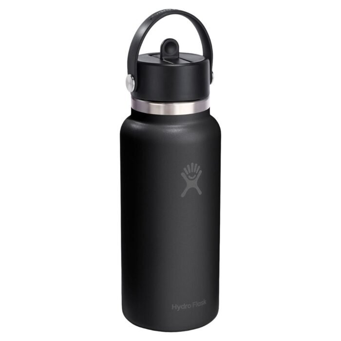 24 pieces Hydro Flask 32 Oz WidE-Mouth Water Bottle With Flex Straw Lid - Black - Drinking Water Bottle