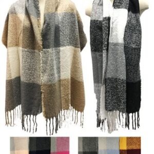 719544.jpg Large Thick Plaid Winter Scarves - Assorted
