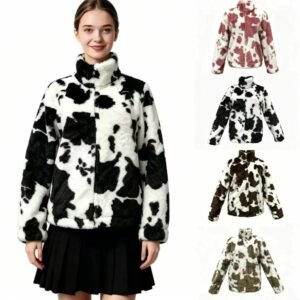 Cowprint Turtleneck Jacket