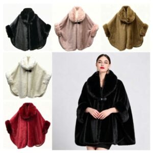 Women's Faux Fur Cape Coat