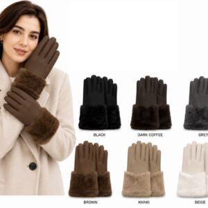Faux Fur Wrist Ladies Gloves