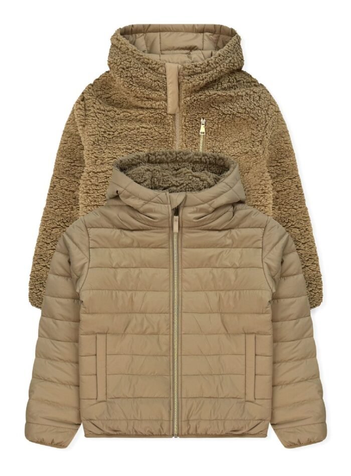 Girls' Reversible Jacket With Sherpa Lining