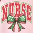 Arched Red and Green Nurse Comfort Colors Adult Ring-Spun Cotton Tee
