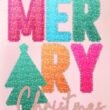Faux Tinsel Merry Christmas Transfer Comfort Colors Adult Ring-Spun Cotton Tee