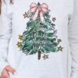 Christmas Tree Let Us Adore Him Heavy Cotton Long Sleeve Adult T-Shirt