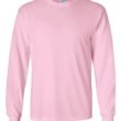 Pink North Pole Christmas Tree Farm Heavy Cotton Long Sleeve Adult T-Shirt