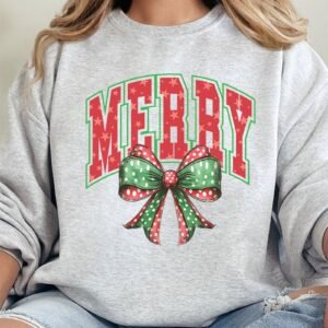 Arched Red and Green Merry Unisex NuBlend Crew Sweatshirt