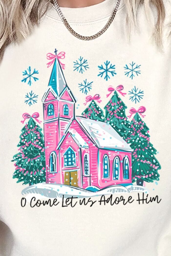 hpvjit-562mr-ash-sm-pinkchurchcomeletusadorehim-hpv-294606.jpg Pink Church Come Let Us Adore Him Unisex NuBlend Crew Sweatshirt