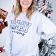 Side Bows Chinoiserie Blue Merry Christmas Unisex NuBlend Crew Sweatshirt