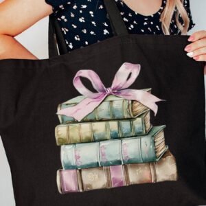 Bows And Books Canvas Jumbo Tote