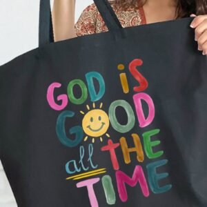 Colorful God Is Good Canvas Jumbo Tote