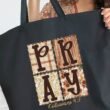 Fall Floral Pray Canvas Jumbo Tote