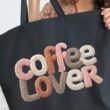 Faux Yarn Coffee Lover Canvas Jumbo Tote