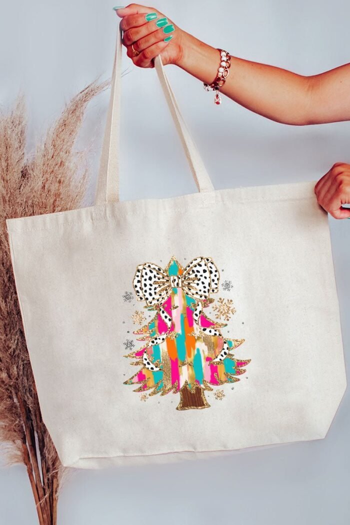 hpvjit-q600-black-glitzychristmastree-806801.jpg Glitzy Christmas Tree Canvas Jumbo Tote