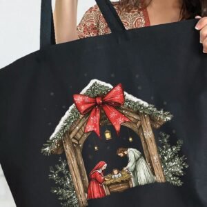 Jesus Nativity Canvas Jumbo Tote