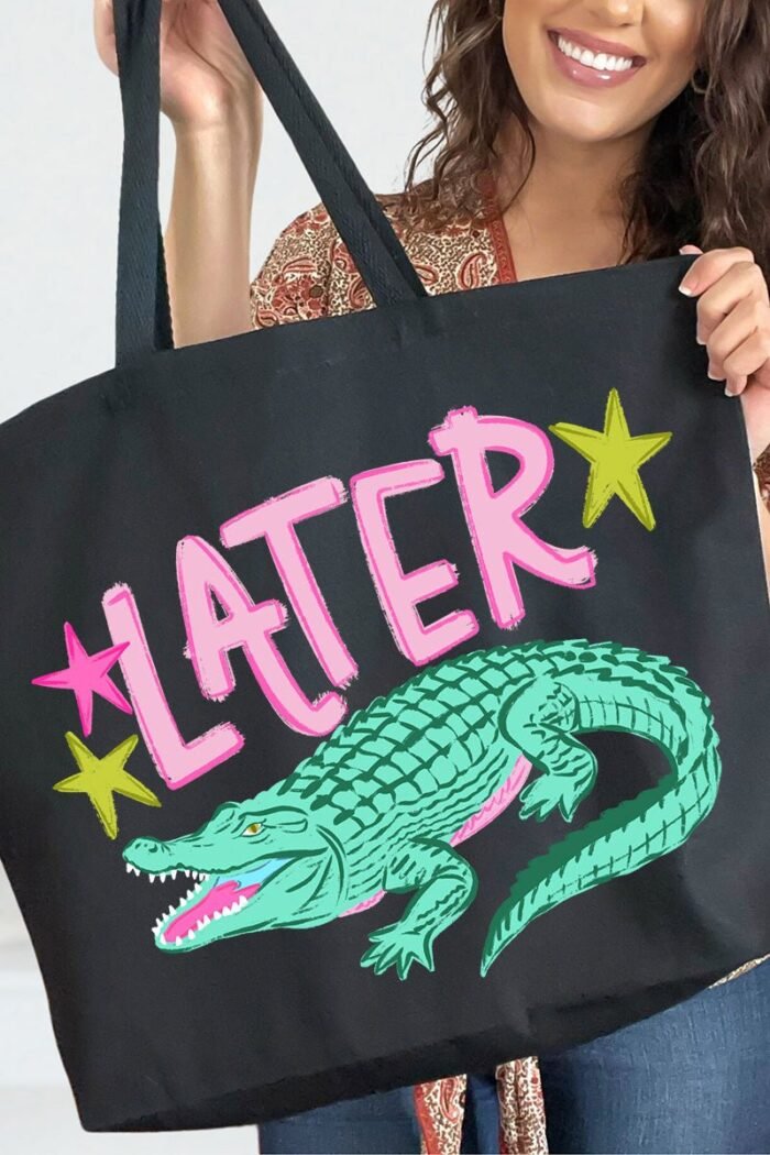 hpvjit-q600-black-pinklatergator-hpv-7027606.jpg Pink Later Gator Canvas Jumbo Tote