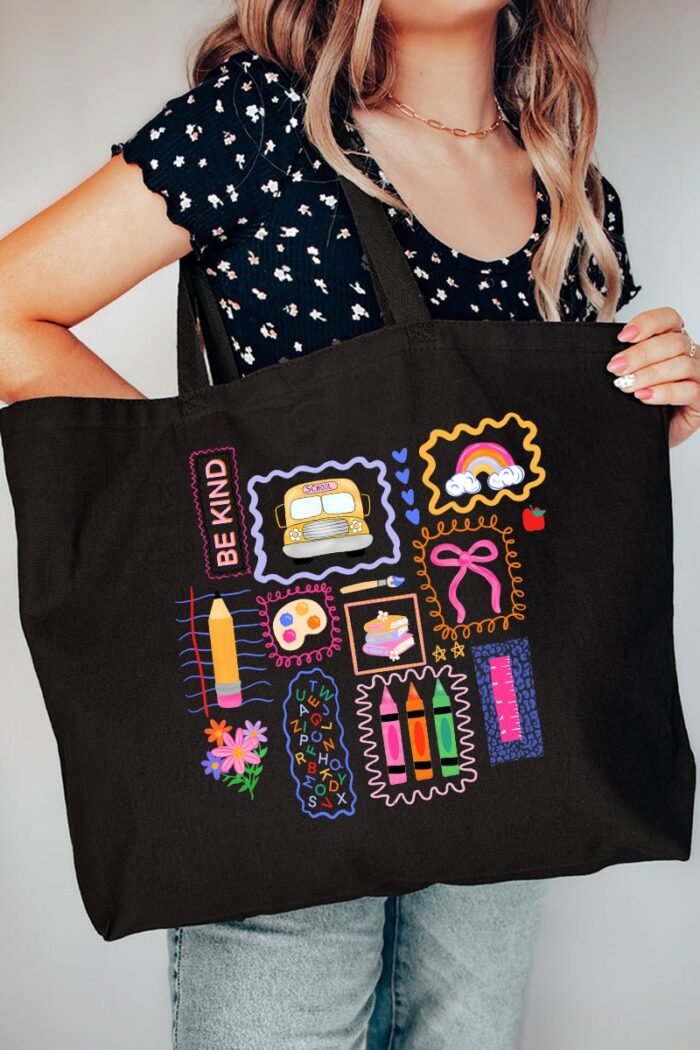 hpvjit-q600-black-preppyteacherswirl-hpv-1161674.jpg Preppy Teacher Swirl Canvas Jumbo Tote