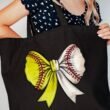 Softball & Baseball Stitches Coquette Canvas Jumbo Tote