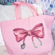 hpvjit-q600-black-stethoscopebow-hpv-287465.jpg Stethoscope Bow Canvas Jumbo Tote