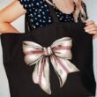 Stitches Baseball Coquette Canvas Jumbo Tote