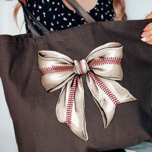 Stitches Baseball Coquette Canvas Jumbo Tote
