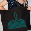 hpvjit-q600-black-turquoisebootstitch-hpv-689495.jpg Turquoise Boot Stitch Canvas Jumbo Tote
