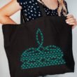 hpvjit-q600-black-turquoisecheckeredbootstitch-hpv-297829.jpg Turquoise Checkered Boot Stitch Canvas Jumbo Tote