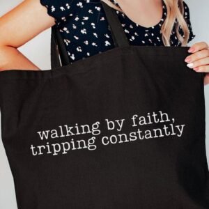 Walking By Faith Canvas Jumbo Tote