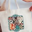 Welcome Rodeo Collage Canvas Jumbo Tote