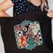 Welcome Rodeo Collage Canvas Jumbo Tote