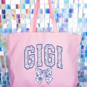 Arched Gigi Blue Chinoiserie Canvas Jumbo Tote